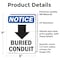 Signmission Buried Conduit (Down Arrow) Sign With Symbol, 5 in W x Rectangle, Vinyl Decal OS-2PACK-NS-D-57-V-10402 - alternate 4